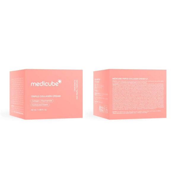medicube Triple Collagen Cream - Hydrating & Firming Moisturizer with Hyaluronic Acid, Premium Elastin, Shea Butter - Wrinkle Care & Boosts Elasticity - Korean Skincare, 1.69 oz - Image 9
