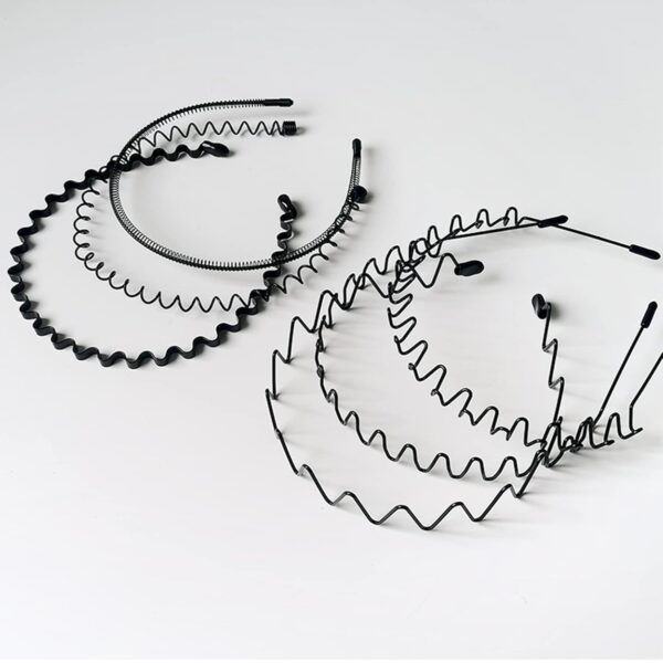 Metal Headbands for Men Fashion Headband for Women, Unisex Wavy Hair Bands Outdoor Sports Head Bands Simple Elastic Non-Slip Hair Accessories (6 Pack) - Image 8
