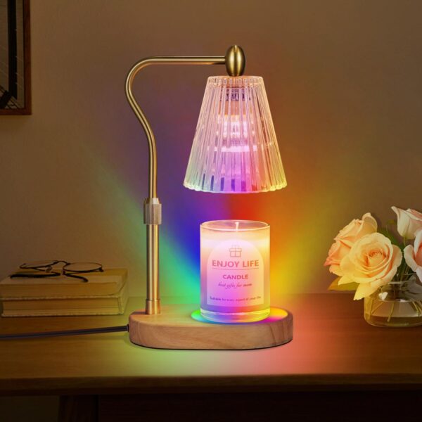 Candle Warmer Lamp with 8 Colors LED Changing,with Timer Dimmer Adjustable Height,Mothers Day Gifts,Vintage Home Decor - Image 2
