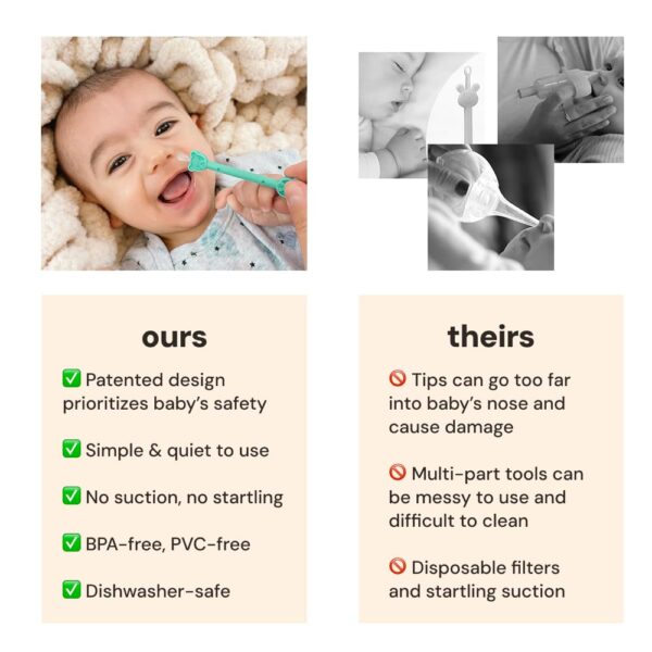 oogiebear Baby Nose Cleaner & Ear Wax Removal Tool - Safe Booger & Earwax Removal for Newborns, Infants, Toddlers - Dual-Ended - Essential Baby Stuff - Image 5
