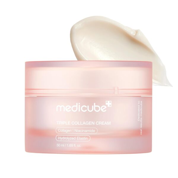 medicube Triple Collagen Cream - Hydrating & Firming Moisturizer with Hyaluronic Acid, Premium Elastin, Shea Butter - Wrinkle Care & Boosts Elasticity - Korean Skincare, 1.69 oz - Image 2