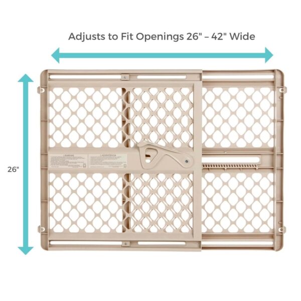 Toddleroo by North States - Supergate Ergo Baby Gate: Plastic Baby Gate for Stairs & Doorways - Adjustable Indoor Safety Gate - Made in USA - 26 to 42 Inches Wide - 26 Inches Tall - Sand - Image 6