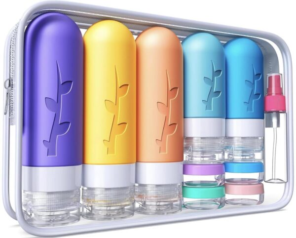 19pack Travel Bottles for Toiletries, TSA Approved Silicone Travel Size Containers for toiletries, Refillable & Leakproof Travel shampoo and conditioner bottles - Image 2