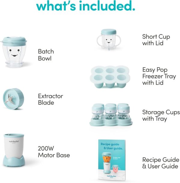 NutriBullet NBY-50100 Baby Complete Food-Making System, 32-Oz, White, Blue, Clear - Image 11