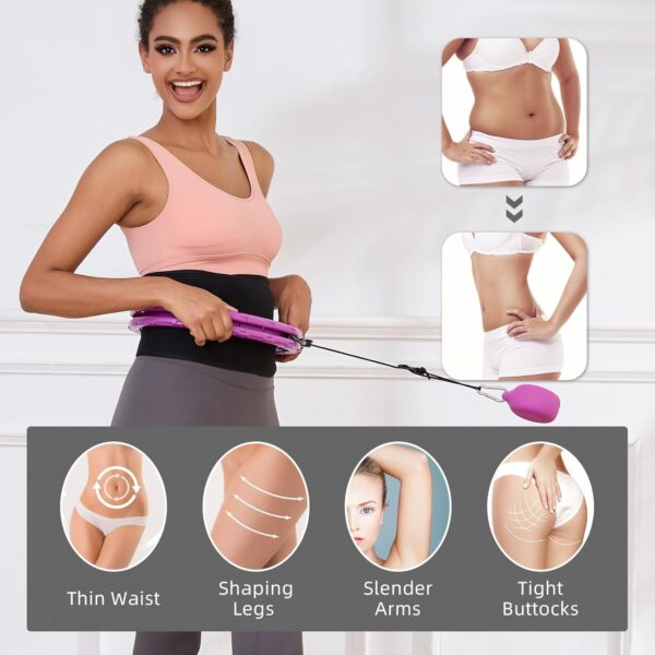 Weighted Fit Hoop Plus Size for Adult Weight Loss, 32 Detachable Links Smart Fitness Hoop, Fitness and Massage 2 in 1, Great for Adults and Beginners - Image 6