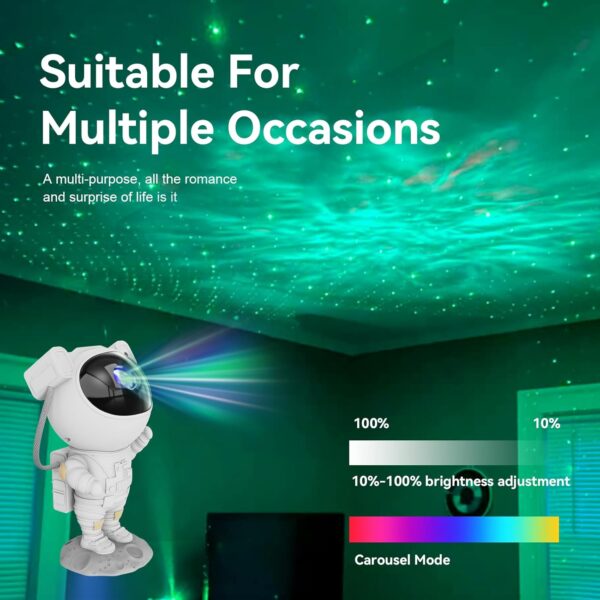Star Projector Galaxy Night Light - Astronaut Space Projector, Starry Nebula Ceiling LED Lamp with Timer and Remote, Kids Room Decor Aesthetic, for Christmas & Birthdays - Image 5