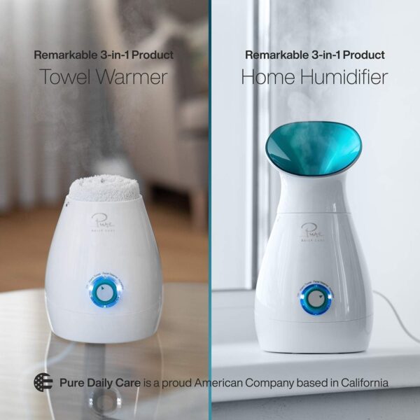 Pure Daily Care NanoSteamer Large 3-in-1 Nano Ionic Facial Steamer with Precise Temp Control - Humidifier - Unclogs Pores - Blackheads - Spa Quality - Bonus 5 Piece Stainless Steel Skin Kit (Teal) - Image 7