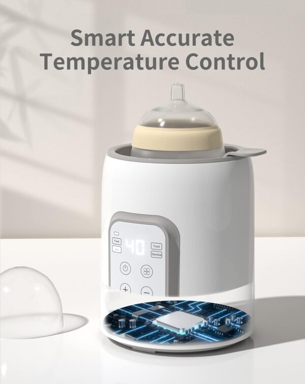 Bottle Warmer, GROWNSY 8-in-1 Fast Baby Milk Warmer with Timer for Breastmilk or Formula, Accurate Temperature Control, with Defrost, Sterili-zing, Keep, Heat Baby Food Jars Function - Image 9