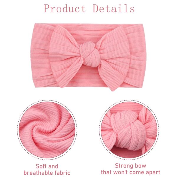 CÉLLOT 10 Colors Super Stretchy Soft Knot Baby Girl Headbands with Hair Bows Nylon Head Wrap For Newborn Baby Girls Infants Toddlers Kids - Image 4