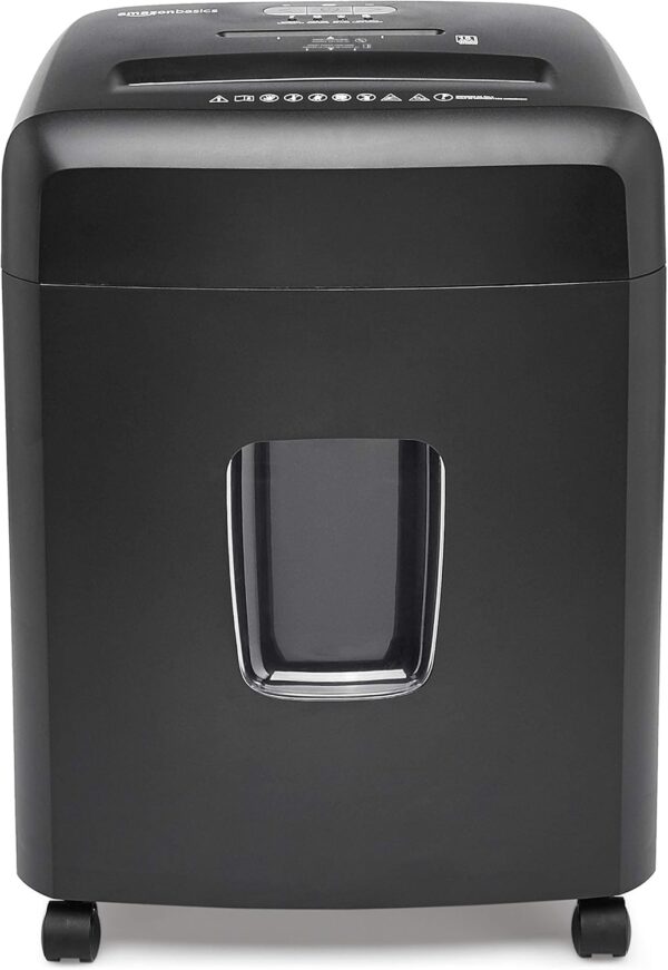 Amazon Basics 15 Sheet - New model Cross Cut Paper and Credit Card CD Shredder With 6 Gallon Bin, Black - Image 4
