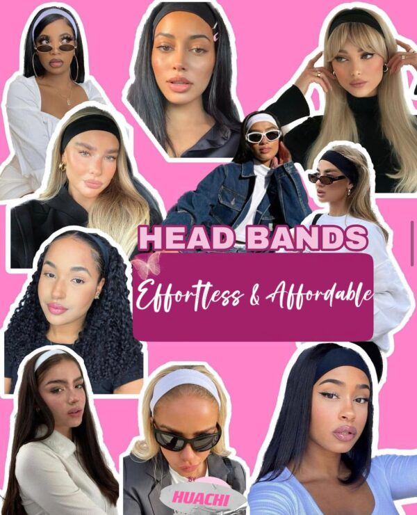 Headbands for Women Non Slip 16 Pack Elastic Sports Hair Bands for Women, Soft Cotton Cloth Headband for Workout Yoga Fashion Hair Accessories, Black White Gray Trendy Head Bands - Image 5