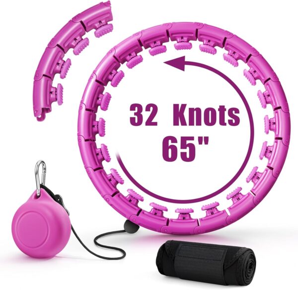 Weighted Fit Hoop Plus Size for Adult Weight Loss, 32 Detachable Links Smart Fitness Hoop, Fitness and Massage 2 in 1, Great for Adults and Beginners - Image 2