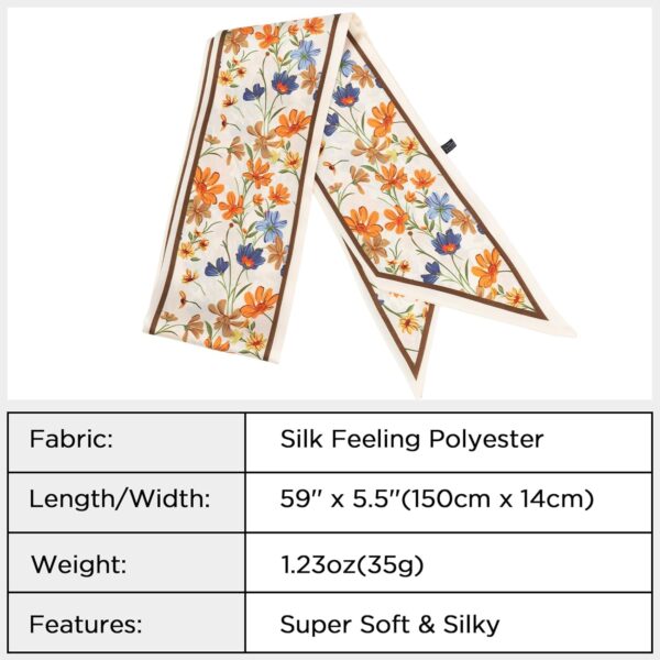 vimate Hair Scarf for Women Fashion Satin Silky Feeling Neck Scarf Bag Purse Scarf for Handbag Handle Etc - Image 4