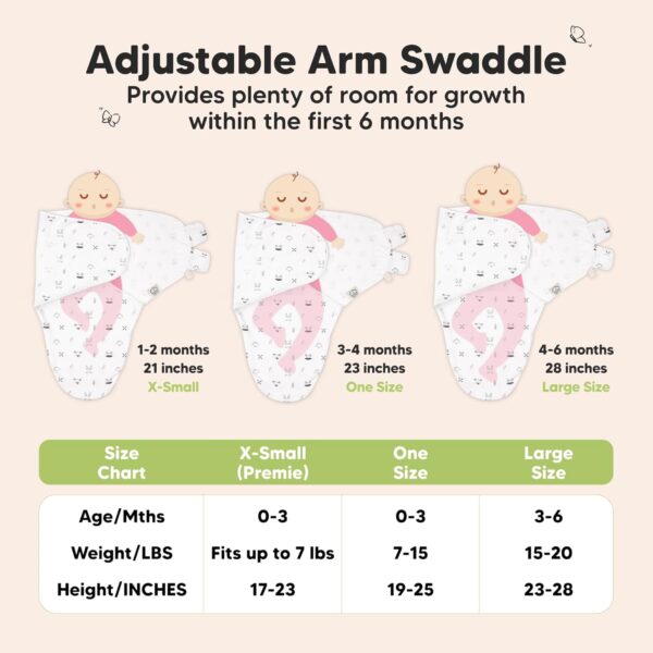 KeaBabies 3-Pack Organic Baby Swaddle Sleep Sacks - Swaddles for Newborns, Infant 0-3 Months, Baby Girls, Boys, Soft & Snug Newborn Sleep Sack, Nursery Swaddling Blankets (Nordic) - Image 7