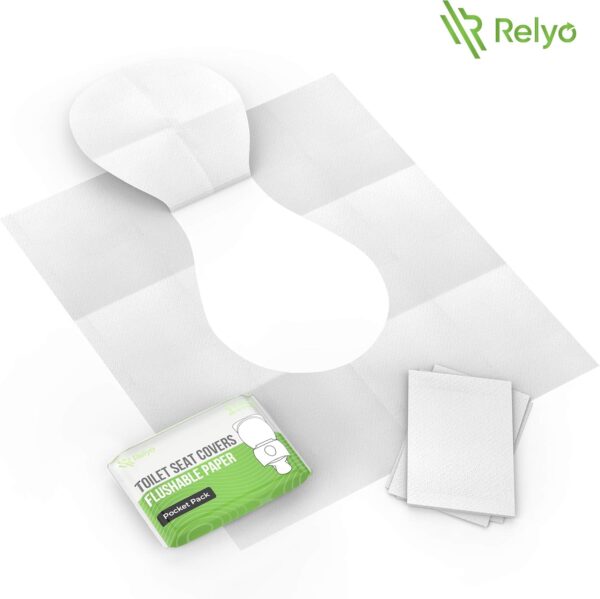 Toilet Seat Cover Paper Flushable (50 Pack) - XL for Adults and Kids Potty Training, 100% Biodegradable Travel Supplies Essentials for Public Restrooms, Airplane, Camping, Festivals - Image 9