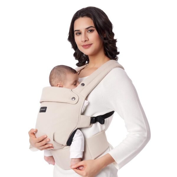 Momcozy Baby Carrier - Ergonomic, Cozy and Lightweight Carrier for 7-44lbs, Effortless to Put On, Ideal for Hands-Free Parenting, Enhanced Lumbar Support, Purehug for Infant to Toddler, Khaki - Image 2