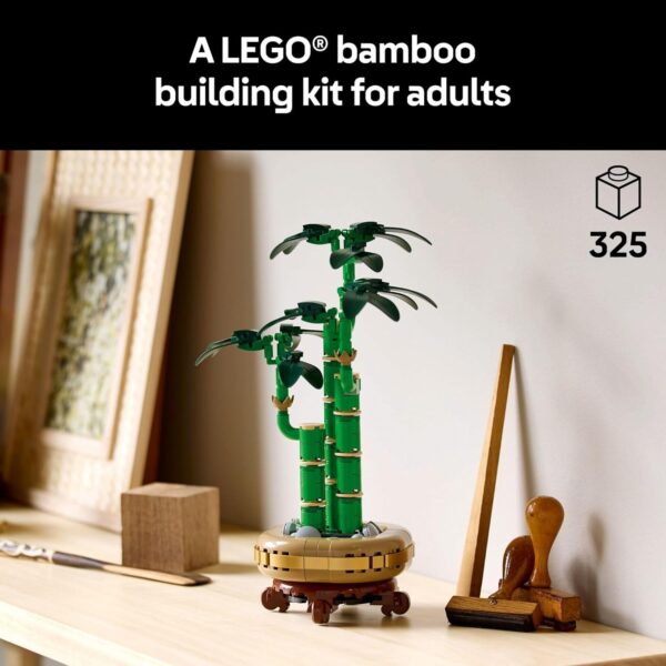 LEGO Botanicals Lucky Bamboo Building Set - Artificial Plant for Indoor Home Décor, Adults Ages 18+ - Fake Plant Decoration for Table, Desk, Office - Gift for Graduation - 10344 - Image 3
