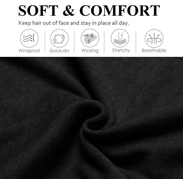 Headbands for Women Non Slip 16 Pack Elastic Sports Hair Bands for Women, Soft Cotton Cloth Headband for Workout Yoga Fashion Hair Accessories, Black White Gray Trendy Head Bands - Image 6