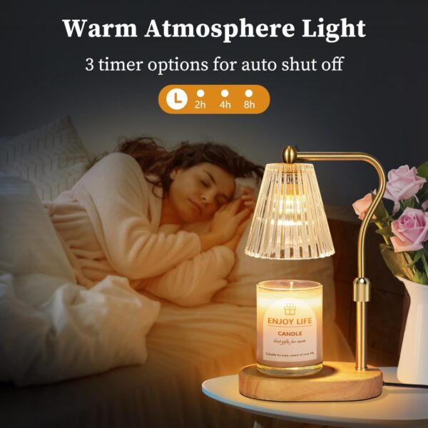 Candle Warmer Lamp with Timer Dimmer Adjustable Height for New Home Bedroom,Mothers Day Gifts,Vintage Home Decor for Scented Jar - Image 6