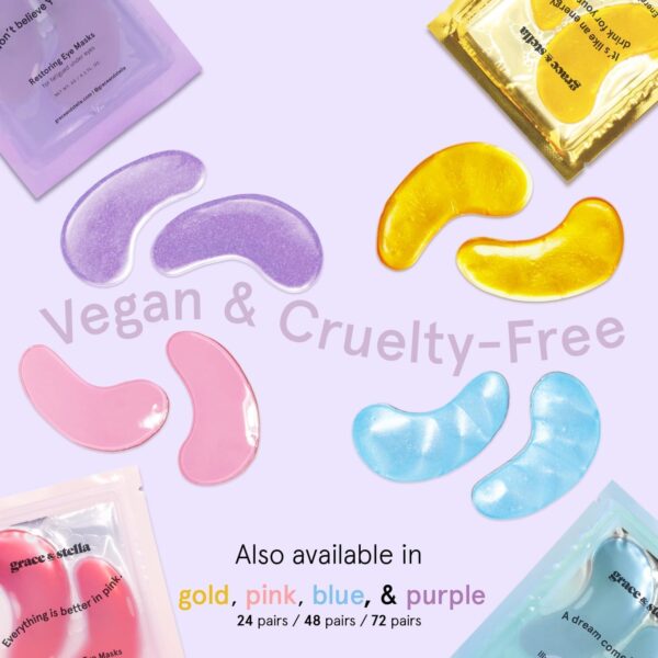 grace & stella Under Eye Patches for Puffy Eyes and Dark Circles (Retinol, 24 Pairs) Restoring Gel Under Eye Masks with Hyaluronic Acid - Vegan Cruelty-Free Skincare Birthday Gifts for Women - Image 7