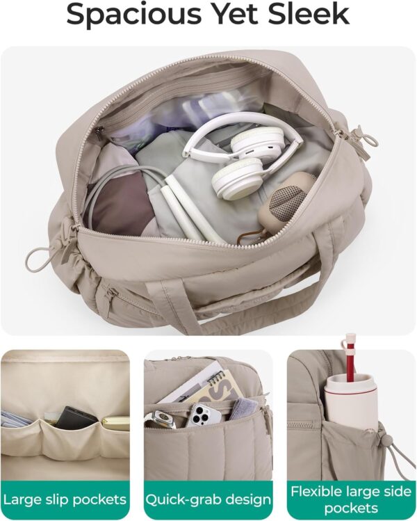 BAGSMART Gym Bag for Women, Duffle Bag for Travel with Wet Pocket, Lightweight Carry on Weekender Duffel, Water Resistant - Image 4