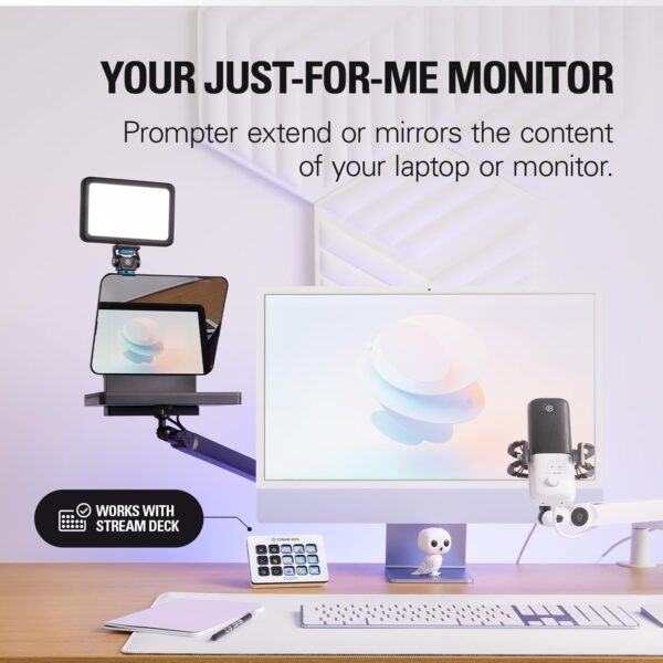 Elgato Prompter – Teleprompter with Built-in Screen for YouTube, Twitch, Zoom, MS Teams and More, Supports DSLR/Webcam/Smartphone, Drag & Drop Monitor Display, Works with Mac/PC & Stream Deck - Image 5