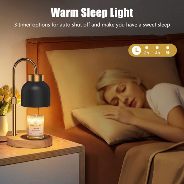 Candle Warmer Lamp with Dimmer Adjustable Height,Mothers Day Gifts,2/4/8H Timer,Vintage Home Decor for Scented Jar - Image 5