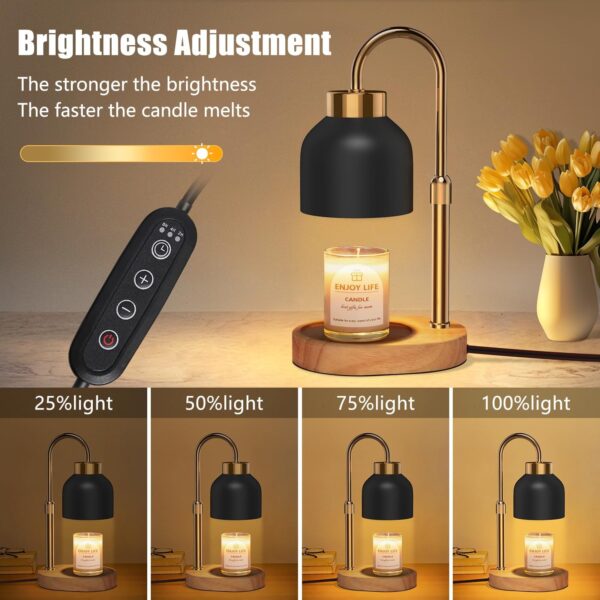 Candle Warmer Lamp with Dimmer Adjustable Height,Mothers Day Gifts,2/4/8H Timer,Vintage Home Decor for Scented Jar - Image 3