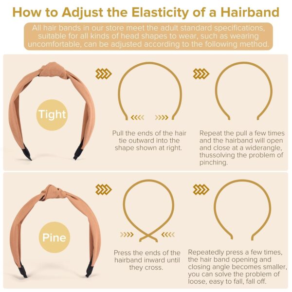 Headbands for Women Girls - 6PCS Stylish Top Knotted Headbands - Knotted Headband for Women - Head Bands Wide Hairband Hair Accessories - Image 6