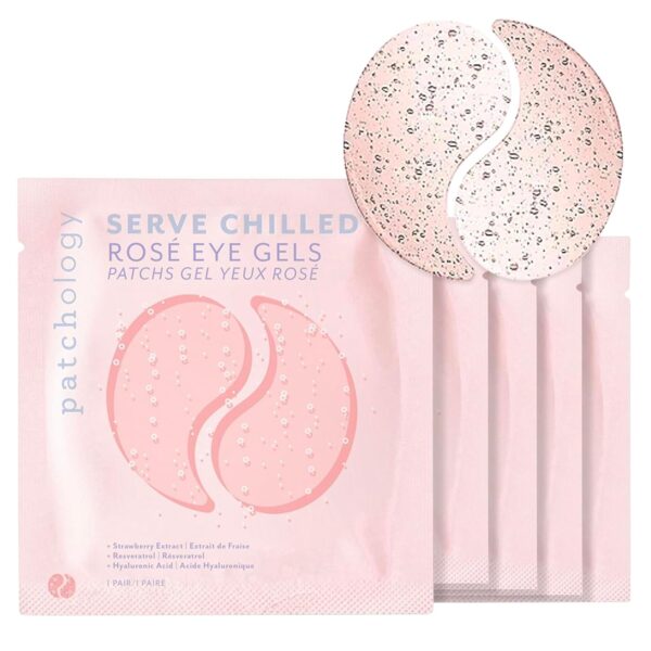 Patchology Serve Chilled Rosé Hydrating Under Eye Patches – Hyaluronic Acid & Antioxidant-Infused Eye Masks to Reduce Dark Circles, Puffiness & Fine Lines - Ideal Skincare Essentials (5 Pairs) - Image 2