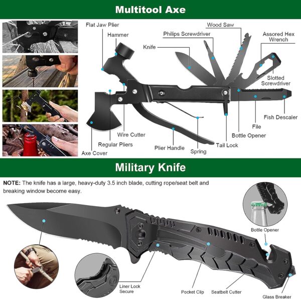 Survival Kit and First Aid Kit, 142Pcs Professional Survival Gear and Equipment with Molle Pouch, for Men Dad Husband Who Likes Camping Outdoor Adventure… - Image 4