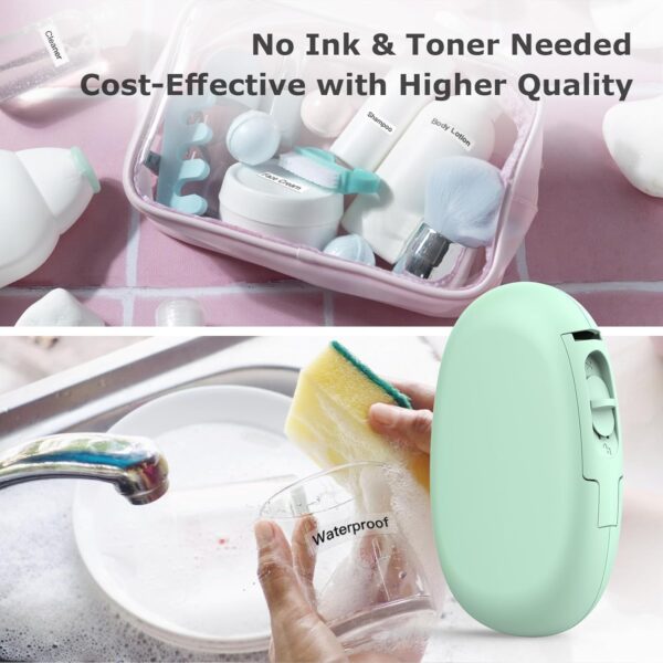 SUPVAN E10 Bluetooth Label Maker Machine with Tape, Continuous Waterproof Label, Versatile App with 35 Fonts and 1k+ Icons, Inkless Labeler for Home, Kitchen, School, Office Organization, Green - Image 8