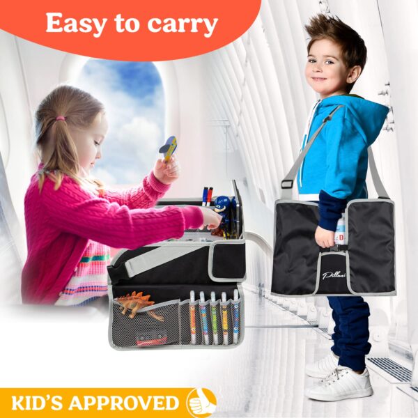 PILLANI Kids Travel Tray for Car - Car Seat Tray for Kids Travel, Road Trip Essentials - Carseat Table for Roadtrip Activities - Must Have Toddler Lap Desk Organizer for Airplane - Car Accessories - Image 6
