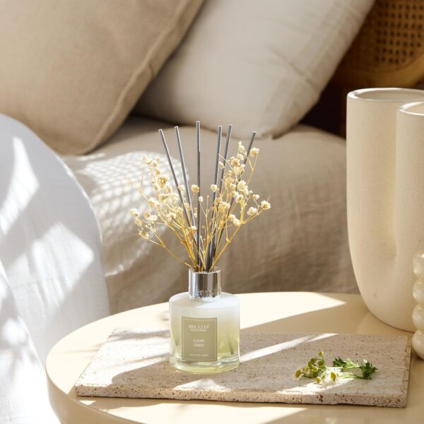 Airkeep Reed Diffuser Set,3.38 fl oz (100 ml) - Clean Linen Oil Diffusers with 8 Reed Sticks,Home Fragrance Reed Diffuser for Bathroom Shelf Decor - Image 4