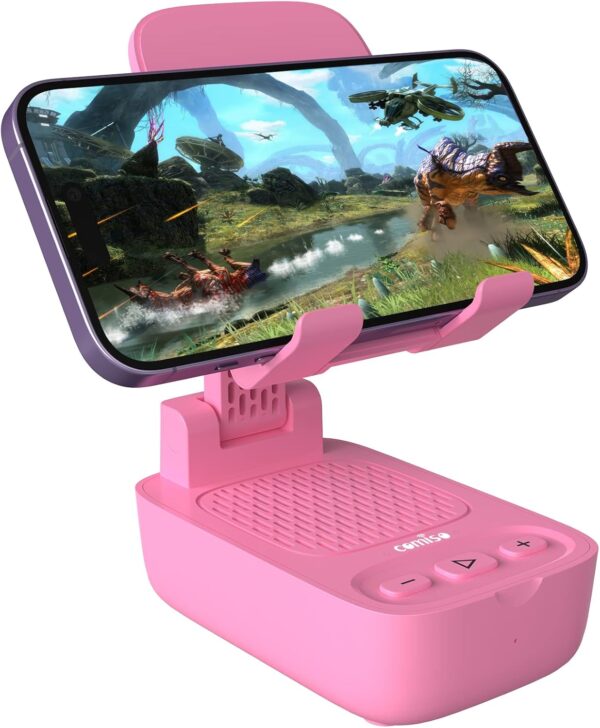 Gifts for Men Women, from Wife,Cell Phone Stand with Wireless Bluetooth Speaker, Punchy Bass & HD Stereo Sound Speaker for Home & Outdoors Compatible with iPhone/ipad/Samsung-Pink - Image 2