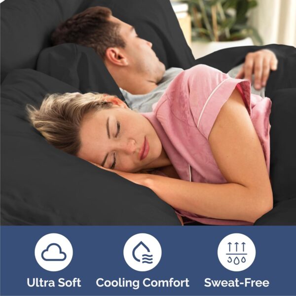 Cal King 6 Piece Sheet Set - Cooling Sheets for Hot Sleepers - Hotel Luxury Bedding for Women, Men, Kids & Teens - Bedding w/Deep Pockets & Easy Fit - Soft and Wrinkle Free - Cal King Black Sheets - Image 5
