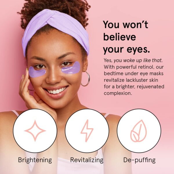 grace & stella Under Eye Patches for Puffy Eyes and Dark Circles (Retinol, 24 Pairs) Restoring Gel Under Eye Masks with Hyaluronic Acid - Vegan Cruelty-Free Skincare Birthday Gifts for Women - Image 4