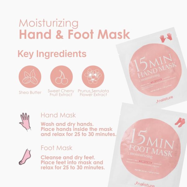 15 Min Pamper Me Kit by Naisture – Korean Spa and Skincare Kit for Women with Hair Mask, Hand and Foot Masks, Eye Mask, and Face Masks - Image 6
