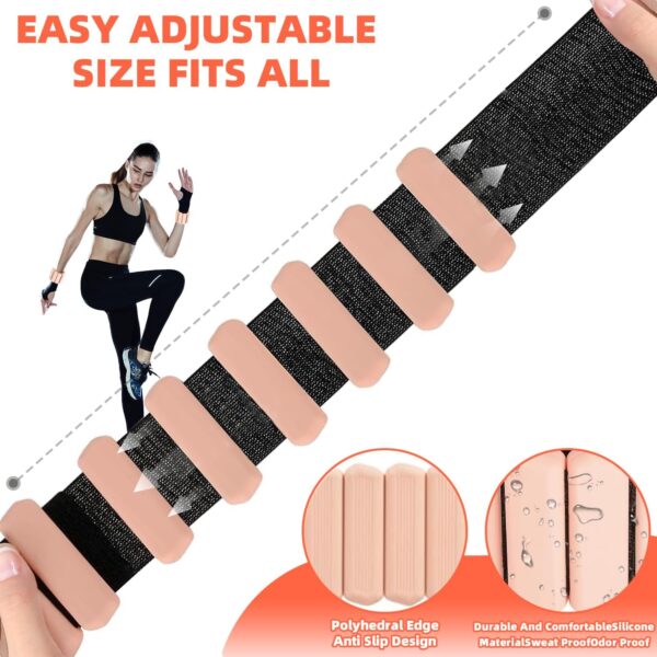 Adjustable Ankle Weights for Women Men,Wrist Weights set for Walking Running,1 Pair (1Lbs Each) Silicone Workout Weights for gym fitness, Jogging,yoga,pilates,strength training,physical therapy - Image 6