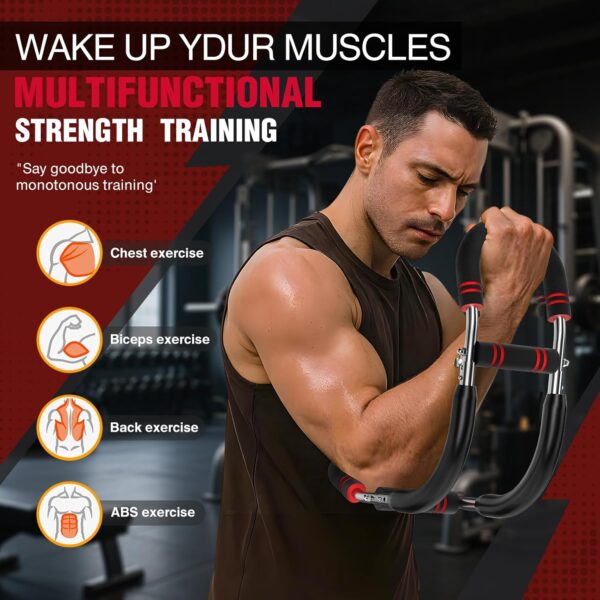 Adjustable Power Twist Arm Trainer (30-120 lbs), Chest and Forearm Strength Training Bar, Anti-Bending Spring No Deformation, Portable Upper Body Home Fitness Equipment, Unisex - Image 7