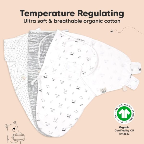 KeaBabies 3-Pack Organic Baby Swaddle Sleep Sacks - Swaddles for Newborns, Infant 0-3 Months, Baby Girls, Boys, Soft & Snug Newborn Sleep Sack, Nursery Swaddling Blankets (Nordic) - Image 5
