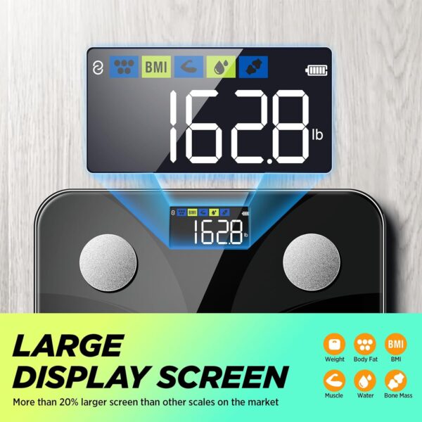 Scale for Body Weight and Fat Percentage, RunSTAR Digital Accurate Bathroom Smart Scale with Large Display, FSA&HSA Eligible 13 Body Composition Analyzer Sync App - Image 3