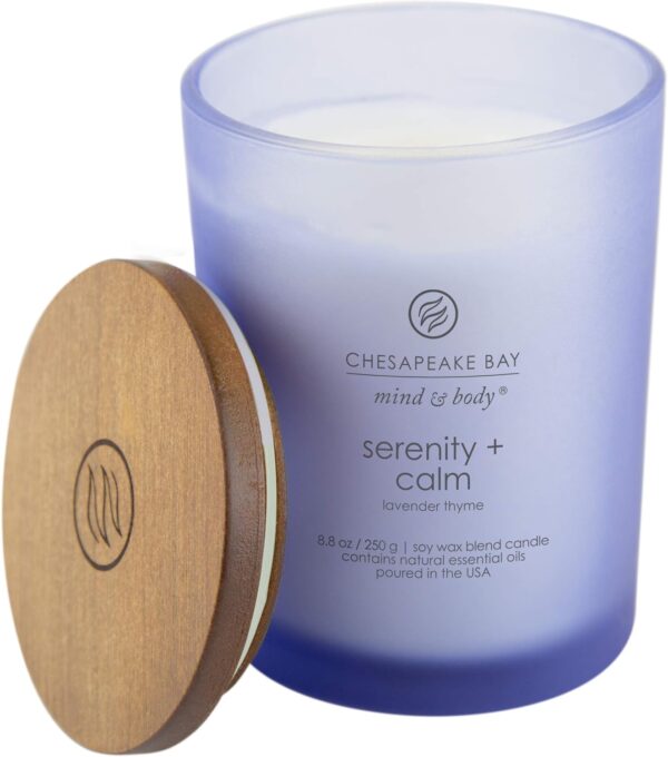 Chesapeake Bay Candle Medium Jar Scented Candle Serenity + Calm (Lavender Thyme) Home Décor Orange Gifting Idea Burn Time of 50 Hours - Image 3