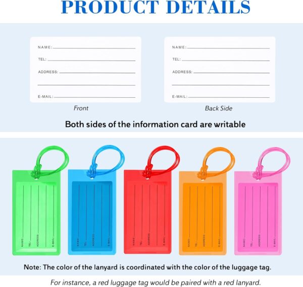 10 Pack Luggage Tags for Suitcases, Airplane Travel Essentials for Flying, International Travel Must Haves, and Luggage Accessories by Sodsay - Image 8