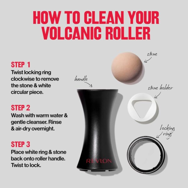 Revlon Face Roller, Oily Skin Control for Makeup, Oil Absorbing, Volcanic Reusable Facial Skincare Tool for At-Home or On-the-Go Mini Massage, 1 Count - Image 9