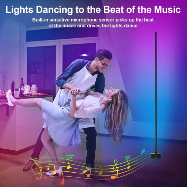 Corner Floor Lamp - Smart RGB LED Corner Lamp with App and Remote Control, 16 Million Colors & 68+ Scene, Music Sync, Timer Setting - Ideal for Living Rooms, Bedrooms, and Gaming Rooms - Image 6