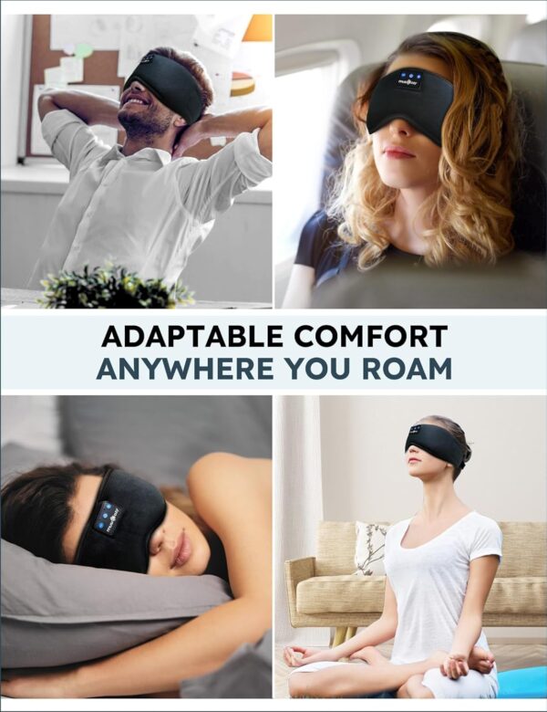 MUSICOZY Sleep Headphones, Bluetooth 5.4 Sleep Mask Headband Headphones Sleeping Eye Mask, Wireless Music Earbuds Earphones with HD Stereo Speakers for Side Sleepers, Cool Gadgets Unique Gift - Image 8