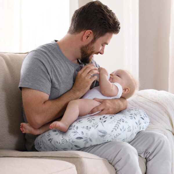 Boppy Original Nursing Pillow, Gray Taupe Leaves, Ergonomic Nursing Essentials for Bottle and Breastfeeding, Firm Fiber Fill, with Removable Pillow Cover, Machine Washable - Image 5