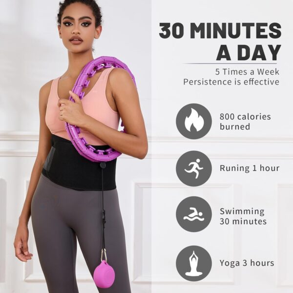 Weighted Fit Hoop Plus Size for Adult Weight Loss, 32 Detachable Links Smart Fitness Hoop, Fitness and Massage 2 in 1, Great for Adults and Beginners - Image 7