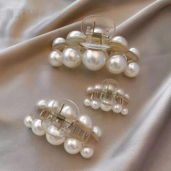 Pearl Hair Clips for Women, 4PCS Large Small Hair Claw Clip Strong Hold,Big Banana Jaw Clip Barrettes Nonslip,Hair Accessories Set Birthday Wedding Mother's Day Gift for Girl Thick Thin Curly Hair - Image 6